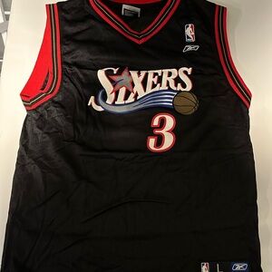 Black and Red Sixers Basketball Jersey